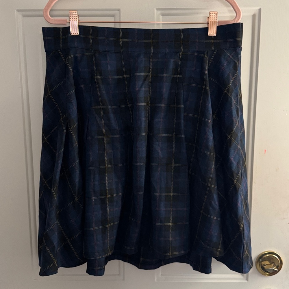 Torrid Navy and Yellow Plaid Skirt